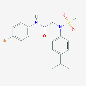 molecular formula C18H21BrN2O3S B411504 N-(4-bromophenyl)-2-[4-isopropyl(methylsulfonyl)anilino]acetamide 