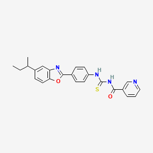 molecular formula C24H22N4O2S B4115067 N-[[4-(5-butan-2-yl-1,3-benzoxazol-2-yl)phenyl]carbamothioyl]pyridine-3-carboxamide 