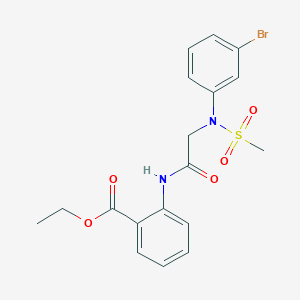 molecular formula C18H19BrN2O5S B411507 ethyl 2-{[N-(3-bromophenyl)-N-(methylsulfonyl)glycyl]amino}benzoate 
