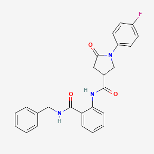 molecular formula C25H22FN3O3 B4115143 N-[2-(benzylcarbamoyl)phenyl]-1-(4-fluorophenyl)-5-oxopyrrolidine-3-carboxamide 
