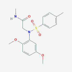 molecular formula C18H22N2O5S B411522 2-{2,5-dimethoxy[(4-methylphenyl)sulfonyl]anilino}-N-methylacetamide 