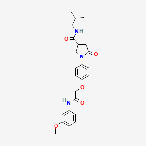 molecular formula C24H29N3O5 B4115230 1-(4-{[(3-METHOXYPHENYL)CARBAMOYL]METHOXY}PHENYL)-N-(2-METHYLPROPYL)-5-OXOPYRROLIDINE-3-CARBOXAMIDE 