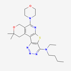 molecular formula C23H32N6O2S B4115334 N-butyl-N-ethyl-4,4-dimethyl-8-morpholin-4-yl-5-oxa-11-thia-9,14,15,16-tetrazatetracyclo[8.7.0.02,7.012,17]heptadeca-1(10),2(7),8,12(17),13,15-hexaen-13-amine 