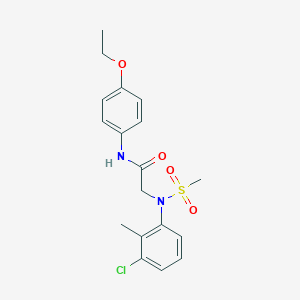 molecular formula C18H21ClN2O4S B411534 2-[3-chloro-2-methyl(methylsulfonyl)anilino]-N-(4-ethoxyphenyl)acetamide 