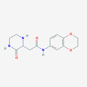molecular formula C14H17N3O4 B4115509 N-(2,3-dihydro-1,4-benzodioxin-6-yl)-2-(3-oxopiperazin-2-yl)acetamide 