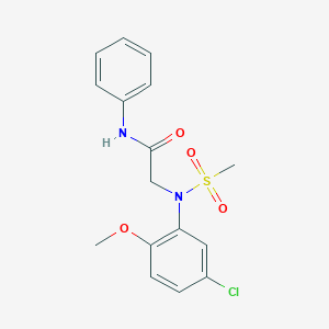 molecular formula C16H17ClN2O4S B411559 N~2~-(5-chloro-2-methoxyphenyl)-N~2~-(methylsulfonyl)-N-phenylglycinamide 