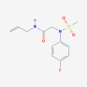 molecular formula C12H15FN2O3S B411562 N~2~-(4-fluorophenyl)-N~2~-(methylsulfonyl)-N-prop-2-en-1-ylglycinamide 
