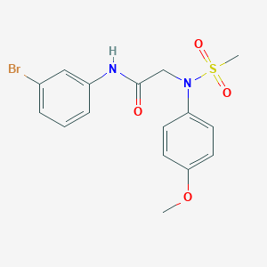 molecular formula C16H17BrN2O4S B411566 N-(3-bromophenyl)-2-[4-methoxy(methylsulfonyl)anilino]acetamide 