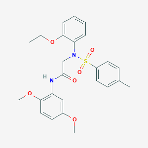 molecular formula C25H28N2O6S B411577 N-(2,5-dimethoxyphenyl)-2-{2-ethoxy[(4-methylphenyl)sulfonyl]anilino}acetamide 
