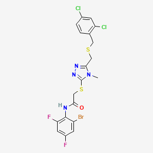 molecular formula C19H15BrCl2F2N4OS2 B4115858 N-(2-bromo-4,6-difluorophenyl)-2-[[5-[(2,4-dichlorophenyl)methylsulfanylmethyl]-4-methyl-1,2,4-triazol-3-yl]sulfanyl]acetamide 