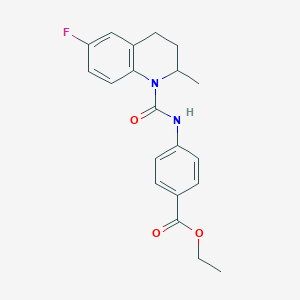 molecular formula C20H21FN2O3 B4115943 ethyl 4-{[(6-fluoro-2-methyl-3,4-dihydroquinolin-1(2H)-yl)carbonyl]amino}benzoate 