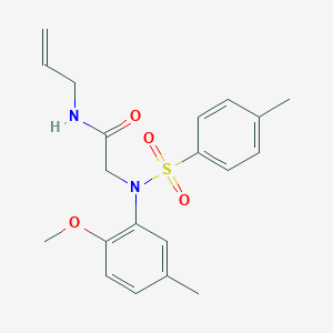 molecular formula C20H24N2O4S B411595 N~2~-(2-methoxy-5-methylphenyl)-N~2~-[(4-methylphenyl)sulfonyl]-N-prop-2-en-1-ylglycinamide 