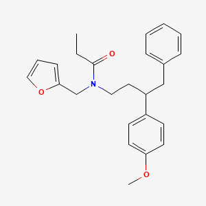 molecular formula C25H29NO3 B4116217 N-(furan-2-ylmethyl)-N-[3-(4-methoxyphenyl)-4-phenylbutyl]propanamide 