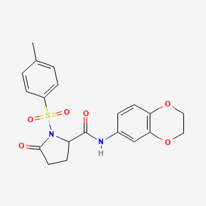 molecular formula C20H20N2O6S B4116326 N-(2,3-DIHYDRO-1,4-BENZODIOXIN-6-YL)-1-(4-METHYLBENZENESULFONYL)-5-OXOPYRROLIDINE-2-CARBOXAMIDE 