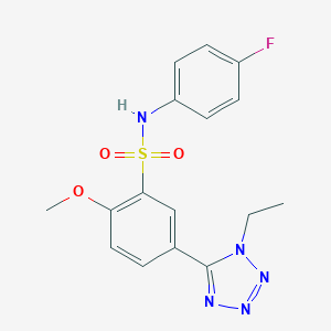 molecular formula C16H16FN5O3S B411635 5-(1-ethyl-1H-tetraazol-5-yl)-N-(4-fluorophenyl)-2-methoxybenzenesulfonamide CAS No. 372971-14-7
