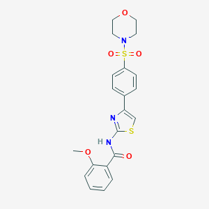 molecular formula C21H21N3O5S2 B411636 2-Methoxy-N-{4-[4-(morpholine-4-sulfonyl)-phenyl]-thiazol-2-yl}-benzamide CAS No. 374546-32-4