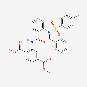 molecular formula C31H28N2O7S B4116397 Dimethyl 2-[[2-[benzyl-(4-methylphenyl)sulfonylamino]benzoyl]amino]benzene-1,4-dicarboxylate 