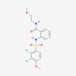 molecular formula C17H18Cl2N2O5S B4116448 2-[[(2,3-Dichloro-4-methoxyphenyl)sulfonyl]amino]-N-(2-methoxyethyl)benzamide CAS No. 701924-08-5