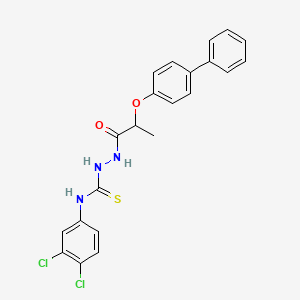 molecular formula C22H19Cl2N3O2S B4116563 2-[2-(biphenyl-4-yloxy)propanoyl]-N-(3,4-dichlorophenyl)hydrazinecarbothioamide 
