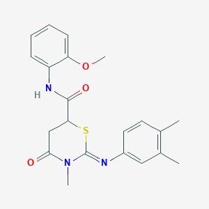molecular formula C21H23N3O3S B411659 (2Z)-2-[(3,4-dimethylphenyl)imino]-N-(2-methoxyphenyl)-3-methyl-4-oxo-1,3-thiazinane-6-carboxamide CAS No. 333328-02-2