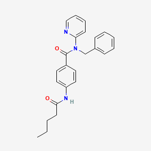 molecular formula C24H25N3O2 B4116668 N-BENZYL-4-PENTANAMIDO-N-(PYRIDIN-2-YL)BENZAMIDE 