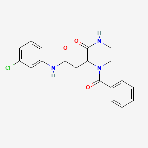 molecular formula C19H18ClN3O3 B4117089 N-(3-chlorophenyl)-2-[3-oxo-1-(phenylcarbonyl)piperazin-2-yl]acetamide 