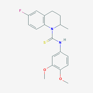 molecular formula C19H21FN2O2S B4117113 N-(3,4-dimethoxyphenyl)-6-fluoro-2-methyl-3,4-dihydroquinoline-1(2H)-carbothioamide 