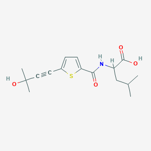 molecular formula C16H21NO4S B4117265 N-{[5-(3-hydroxy-3-methylbut-1-yn-1-yl)thiophen-2-yl]carbonyl}leucine 