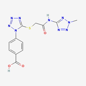 molecular formula C12H11N9O3S B4117307 4-[5-({[(2-METHYL-2H-1,2,3,4-TETRAZOL-5-YL)CARBAMOYL]METHYL}SULFANYL)-1H-1,2,3,4-TETRAZOL-1-YL]BENZOIC ACID 