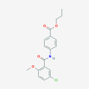 molecular formula C18H18ClNO4 B411763 Propyl 4-[(5-chloro-2-methoxybenzoyl)amino]benzoate 