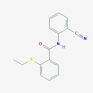molecular formula C16H14N2OS B4117751 N-(2-cyanophenyl)-2-(ethylsulfanyl)benzamide 