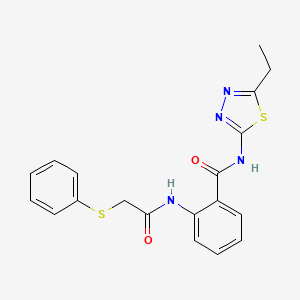 molecular formula C19H18N4O2S2 B4117799 N-(5-ETHYL-1,3,4-THIADIAZOL-2-YL)-2-[2-(PHENYLSULFANYL)ACETAMIDO]BENZAMIDE 