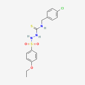 molecular formula C16H18ClN3O3S2 B4117858 N-(4-chlorobenzyl)-2-[(4-ethoxyphenyl)sulfonyl]hydrazinecarbothioamide 