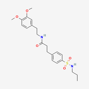 molecular formula C22H30N2O5S B4117909 N-[2-(3,4-dimethoxyphenyl)ethyl]-3-{4-[(propylamino)sulfonyl]phenyl}propanamide 