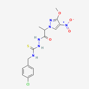 molecular formula C15H17ClN6O4S B4118014 N-(4-chlorobenzyl)-2-[2-(3-methoxy-4-nitro-1H-pyrazol-1-yl)propanoyl]hydrazinecarbothioamide 