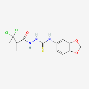 molecular formula C13H13Cl2N3O3S B4118030 N-(1,3-benzodioxol-5-yl)-2-[(2,2-dichloro-1-methylcyclopropyl)carbonyl]hydrazinecarbothioamide CAS No. 701933-55-3