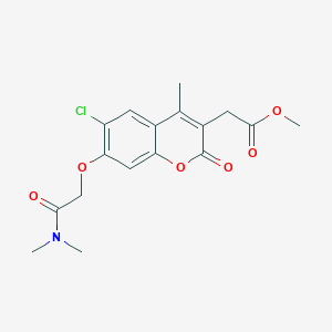 molecular formula C17H18ClNO6 B4118059 methyl {6-chloro-7-[2-(dimethylamino)-2-oxoethoxy]-4-methyl-2-oxo-2H-chromen-3-yl}acetate 