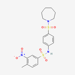 molecular formula C19H23N3O6S2 B4118074 N-[4-(azepan-1-ylsulfonyl)phenyl]-4-methyl-3-nitrobenzenesulfonamide 
