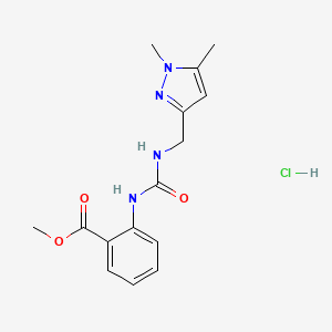 molecular formula C15H19ClN4O3 B4118184 Methyl 2-[(1,5-dimethylpyrazol-3-yl)methylcarbamoylamino]benzoate;hydrochloride 