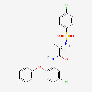 molecular formula C21H18Cl2N2O4S B4118234 N-(5-chloro-2-phenoxyphenyl)-2-[(4-chlorophenyl)sulfonylamino]propanamide 