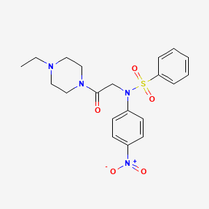 molecular formula C20H24N4O5S B4118246 N-[2-(4-ethyl-1-piperazinyl)-2-oxoethyl]-N-(4-nitrophenyl)benzenesulfonamide 
