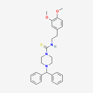 molecular formula C28H33N3O2S B4118356 N-[2-(3,4-dimethoxyphenyl)ethyl]-4-(diphenylmethyl)piperazine-1-carbothioamide 