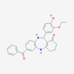11-(3-ethoxy-4-hydroxyphenyl)-7-(phenylcarbonyl)-2,3,4,5,10,11-hexahydro-1H-dibenzo[b,e][1,4]diazepin-1-one