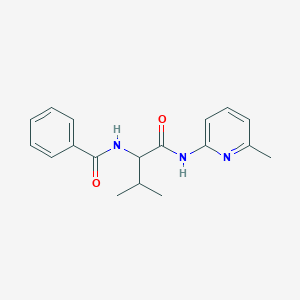 molecular formula C18H21N3O2 B4118388 N-[3-methyl-1-[(6-methylpyridin-2-yl)amino]-1-oxobutan-2-yl]benzamide 