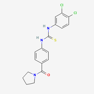 molecular formula C18H17Cl2N3OS B4118449 N-(3,4-dichlorophenyl)-N'-[4-(1-pyrrolidinylcarbonyl)phenyl]thiourea 