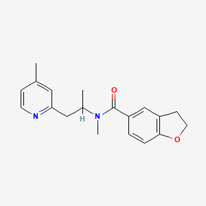 molecular formula C19H22N2O2 B4118520 N-methyl-N-[1-methyl-2-(4-methylpyridin-2-yl)ethyl]-2,3-dihydro-1-benzofuran-5-carboxamide 