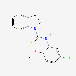 molecular formula C17H17ClN2OS B4118609 N-(5-chloro-2-methoxyphenyl)-2-methyl-2,3-dihydro-1H-indole-1-carbothioamide 