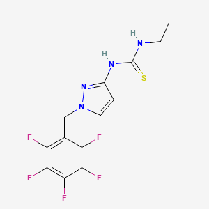 molecular formula C13H11F5N4S B4118650 N-ETHYL-N'-[1-(2,3,4,5,6-PENTAFLUOROBENZYL)-1H-PYRAZOL-3-YL]THIOUREA 