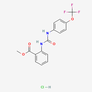 molecular formula C16H14ClF3N2O4 B4118669 Methyl 2-[[4-(trifluoromethoxy)phenyl]carbamoylamino]benzoate;hydrochloride 