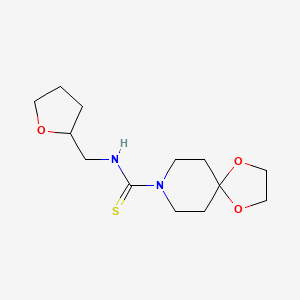 molecular formula C13H22N2O3S B4118683 N~8~-(TETRAHYDRO-2-FURANYLMETHYL)-1,4-DIOXA-8-AZASPIRO[4.5]DECANE-8-CARBOTHIOAMIDE 